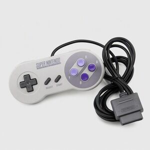 Nintendo Super NES Controller SNS-005 Grey Purple OEM SNES Gamepad Japan AS-IS